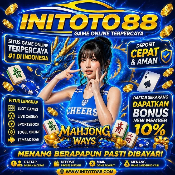 Tampilan kartu navigasi INITOTO88 untuk Toto Macau Bank Jago, Togel4D, dan Qris Slot