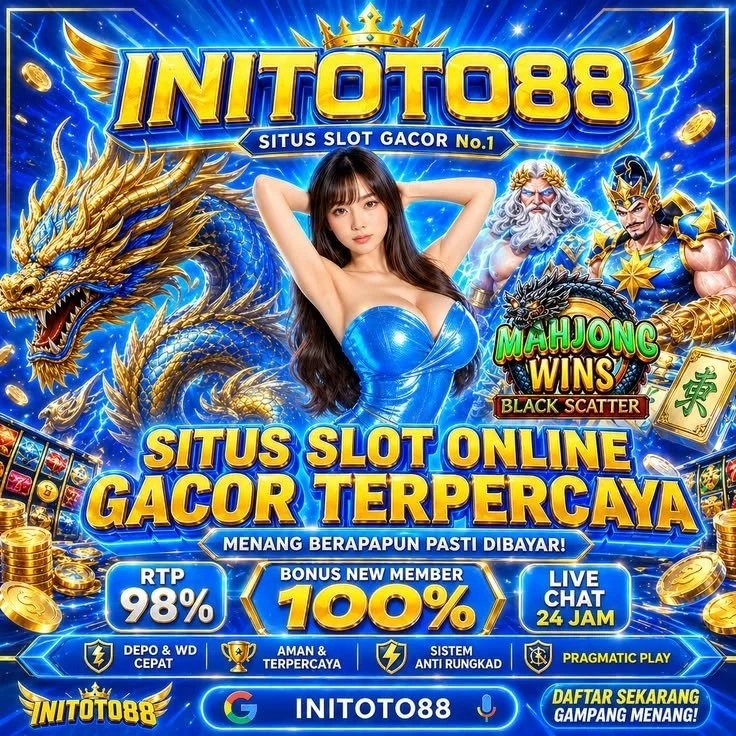 Foto kompas visual INITOTO88 bertema Toto Hybrid Macau dengan elemen Togel4D, Slot88, dan Qris Slot