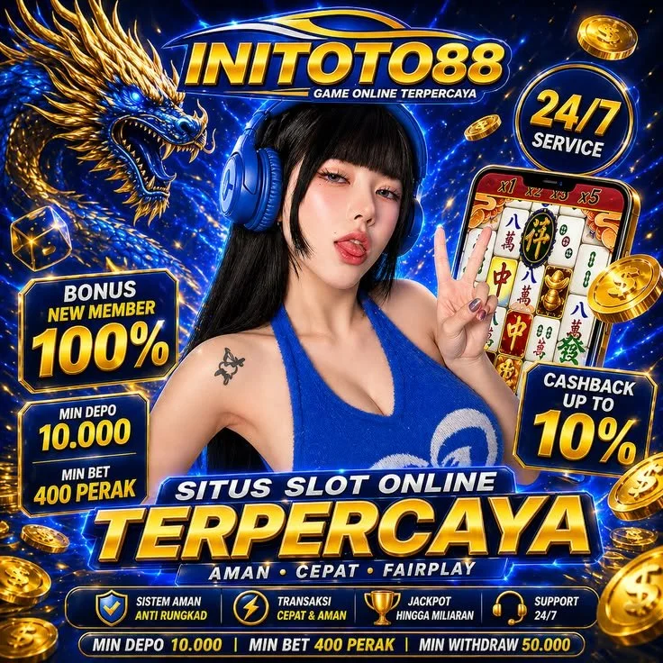 Tampilan foto halaman INITOTO88 bertema Toto Resmi, Togel 4D Macau, dan Slot88 Qris.