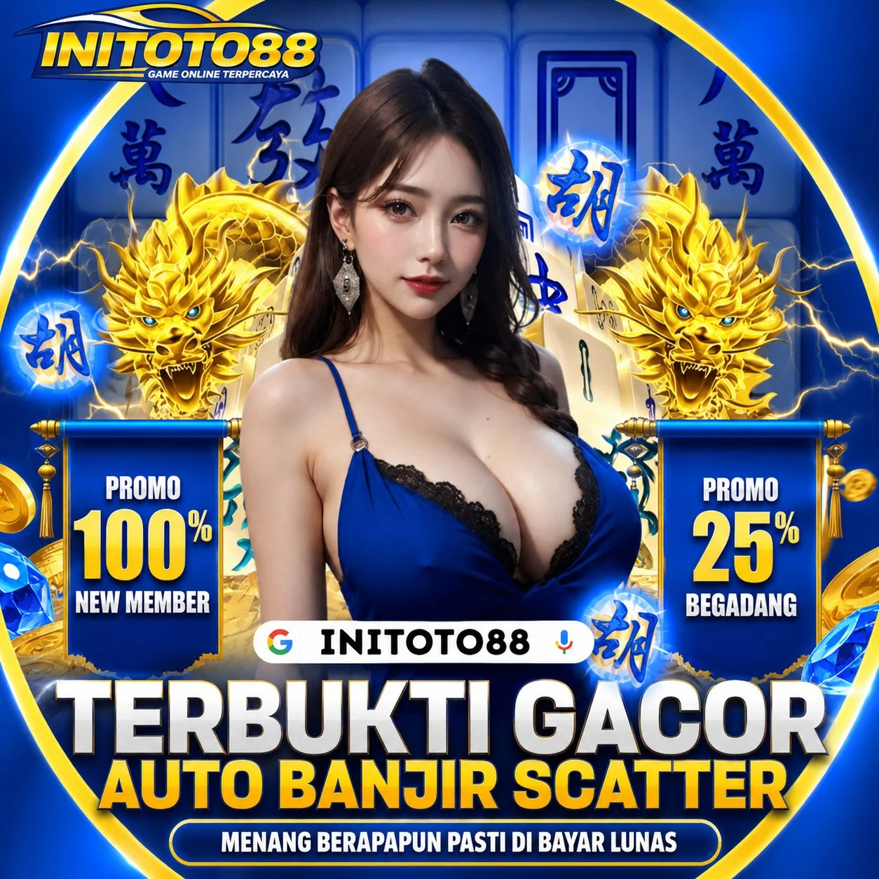 Visual promosi INITOTO88 untuk link daftar Toto Macau, Slot Thailand, dan Togel 4D online