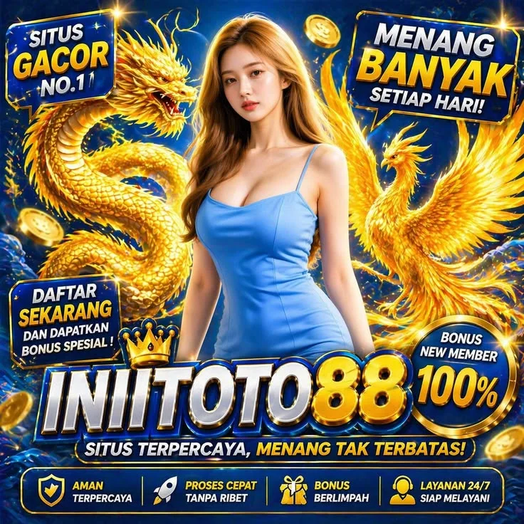 Tampilan visual INITOTO88 berisi referensi Situs Toto Macau, Togel4D, Slot88, dan Slot777 Qris.