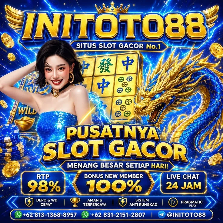 Notebook visual INITOTO88 menampilkan referensi Toto Macau VIP, Togel4D, Slot88 Online, dan Qris Slot.