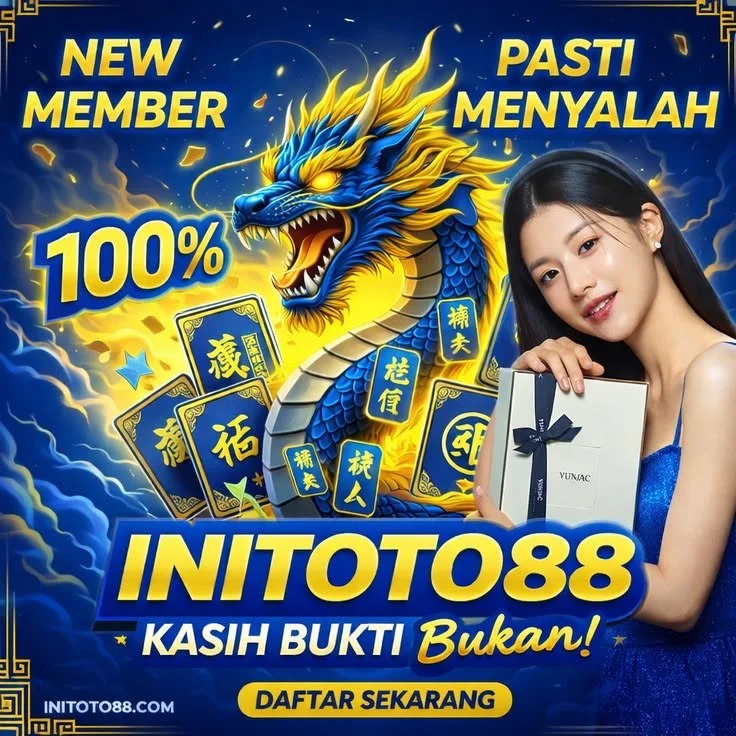 Visual INITOTO88 untuk pilihan Toto 4D Macau, Situs Slot88, Slot777, dan akses Qris Slot.