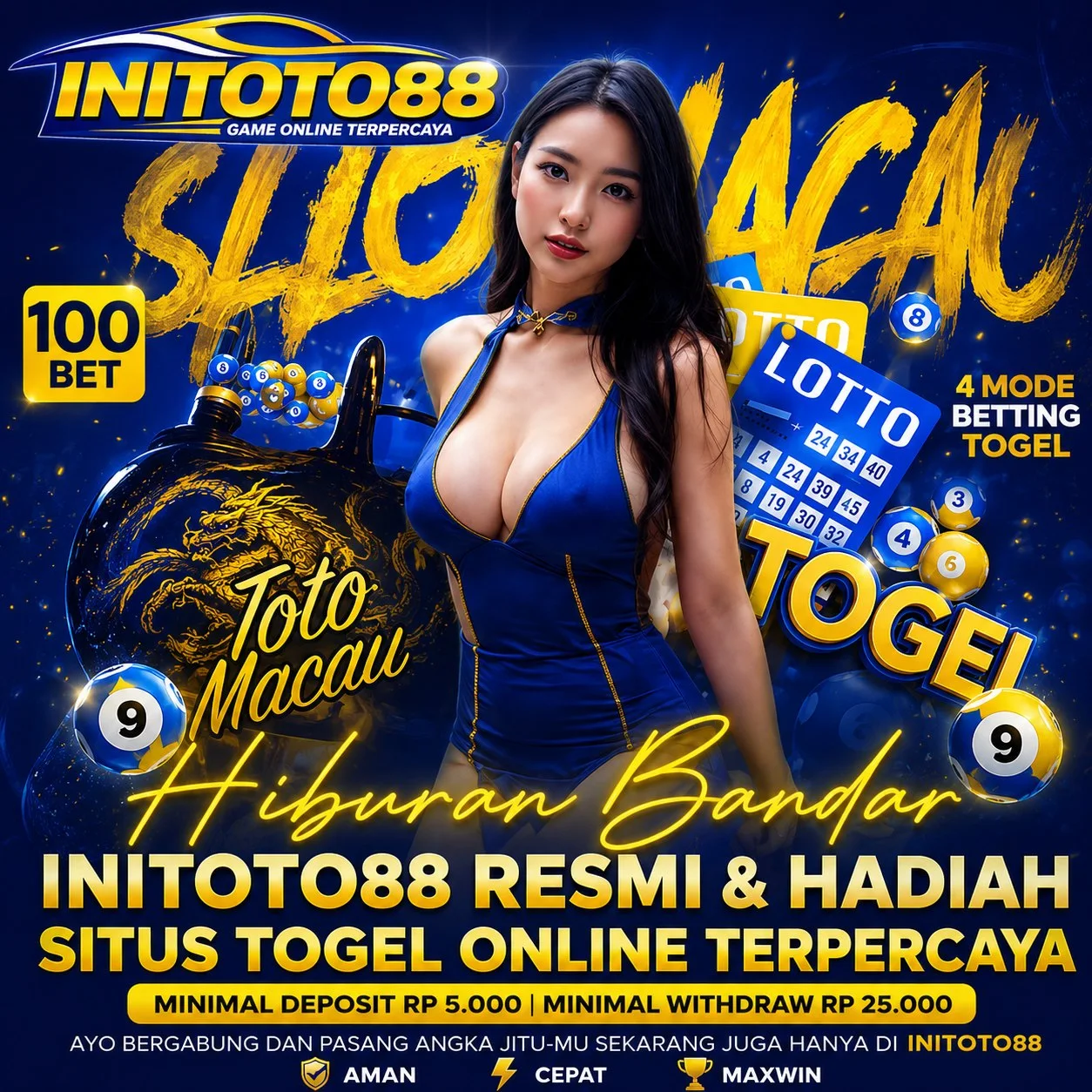 Tampilan visual INITOTO88 untuk akses Toto4D hari ini, Slot777, Slot88, dan Qris Slot praktis