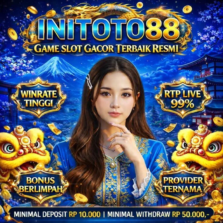 Tampilan portal visual INITOTO88 untuk login Situs Toto Macau, Togel4D, Slot88, dan Qris Slot