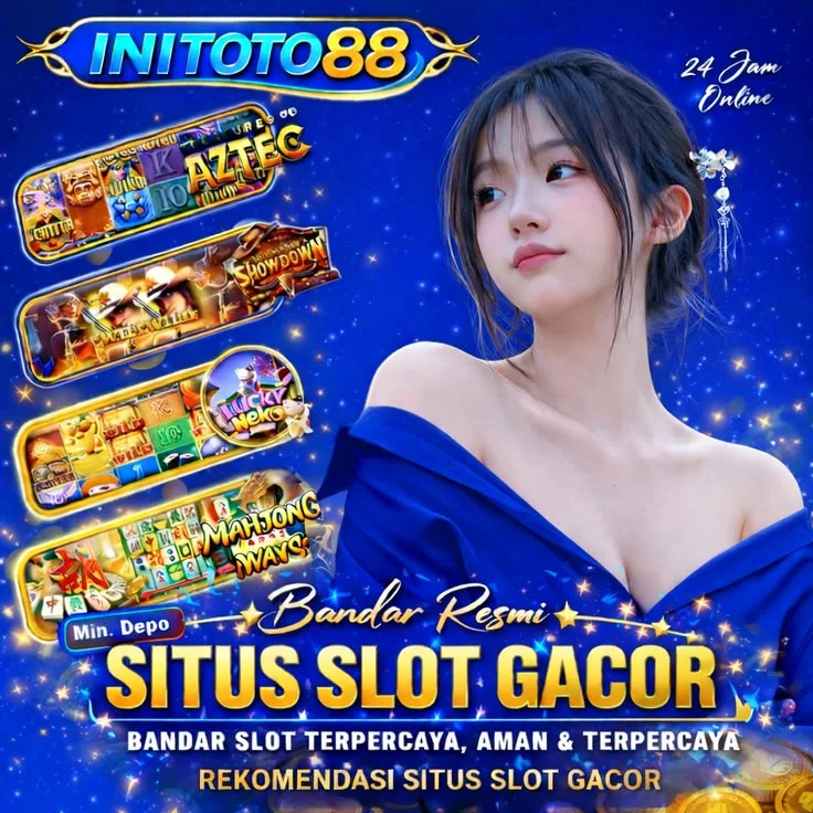 Visual INITOTO88 menampilkan navigasi Situs Toto Macau dengan referensi Togel4D dan Slot88 Qris.
