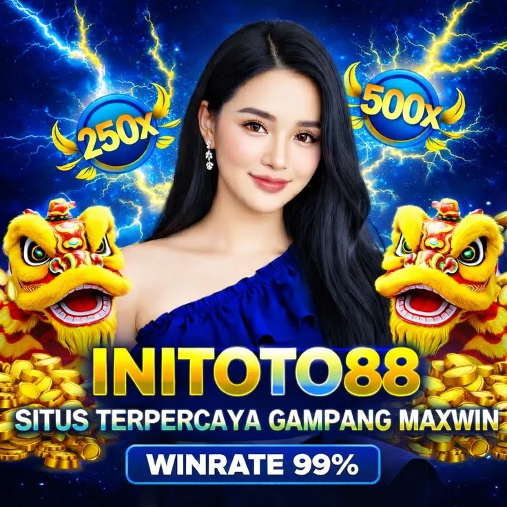 Visual halaman INITOTO88 menampilkan sketsa informasi Togel Online Macau, Toto4D, dan Slot88 Qris.