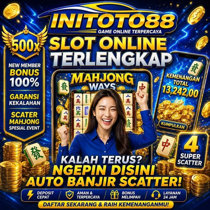Ilustrasi banner INITOTO88 dengan informasi Situs Toto Macau, Togel4D, Slot Thailand, dan Slot777 Qris
