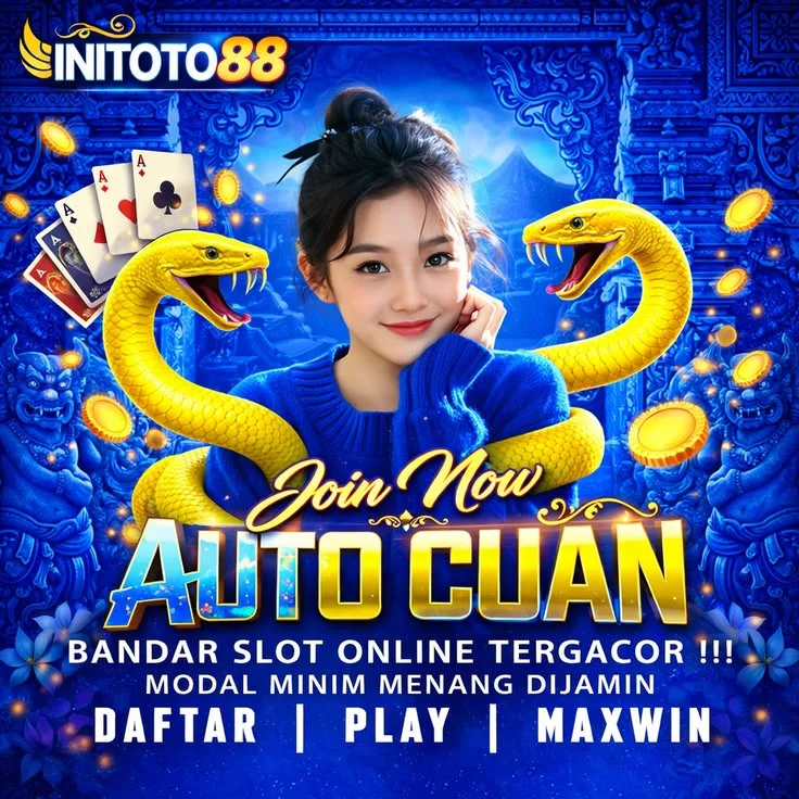 Tampilan visual INITOTO88 bertema Toto Macau Cloud dengan elemen Togel4D, Slot88, dan Qris Slot.