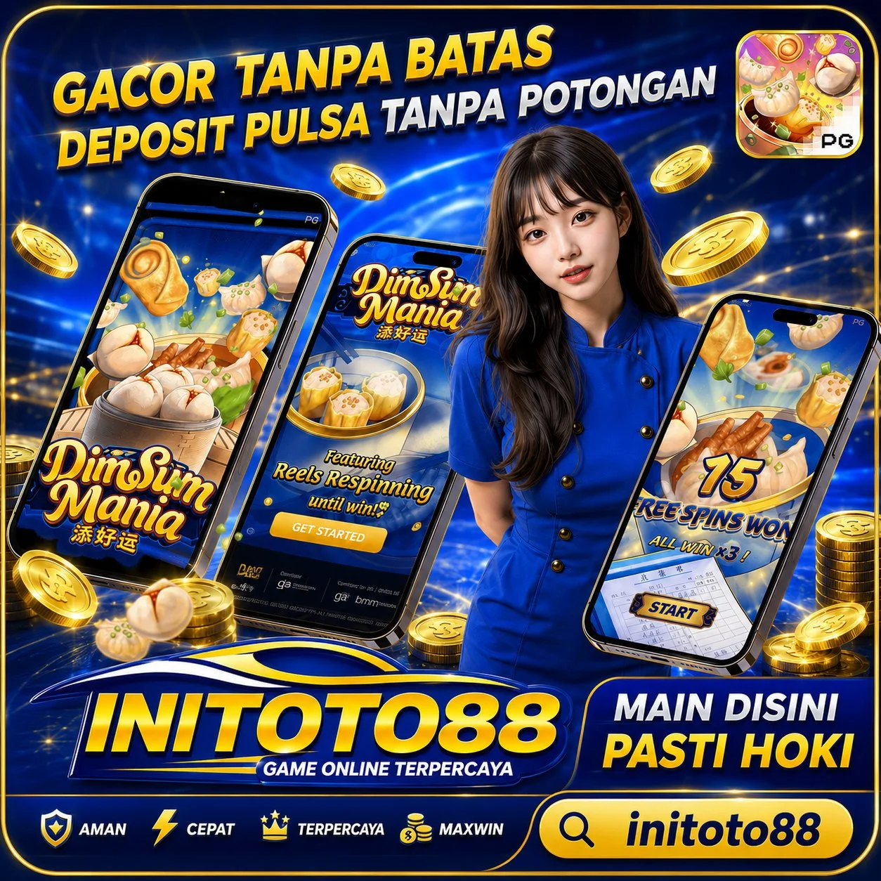 Gambar promosi INITOTO88 untuk akses Slot777 online, Toto 4D Macau, dan slot gacor Qris