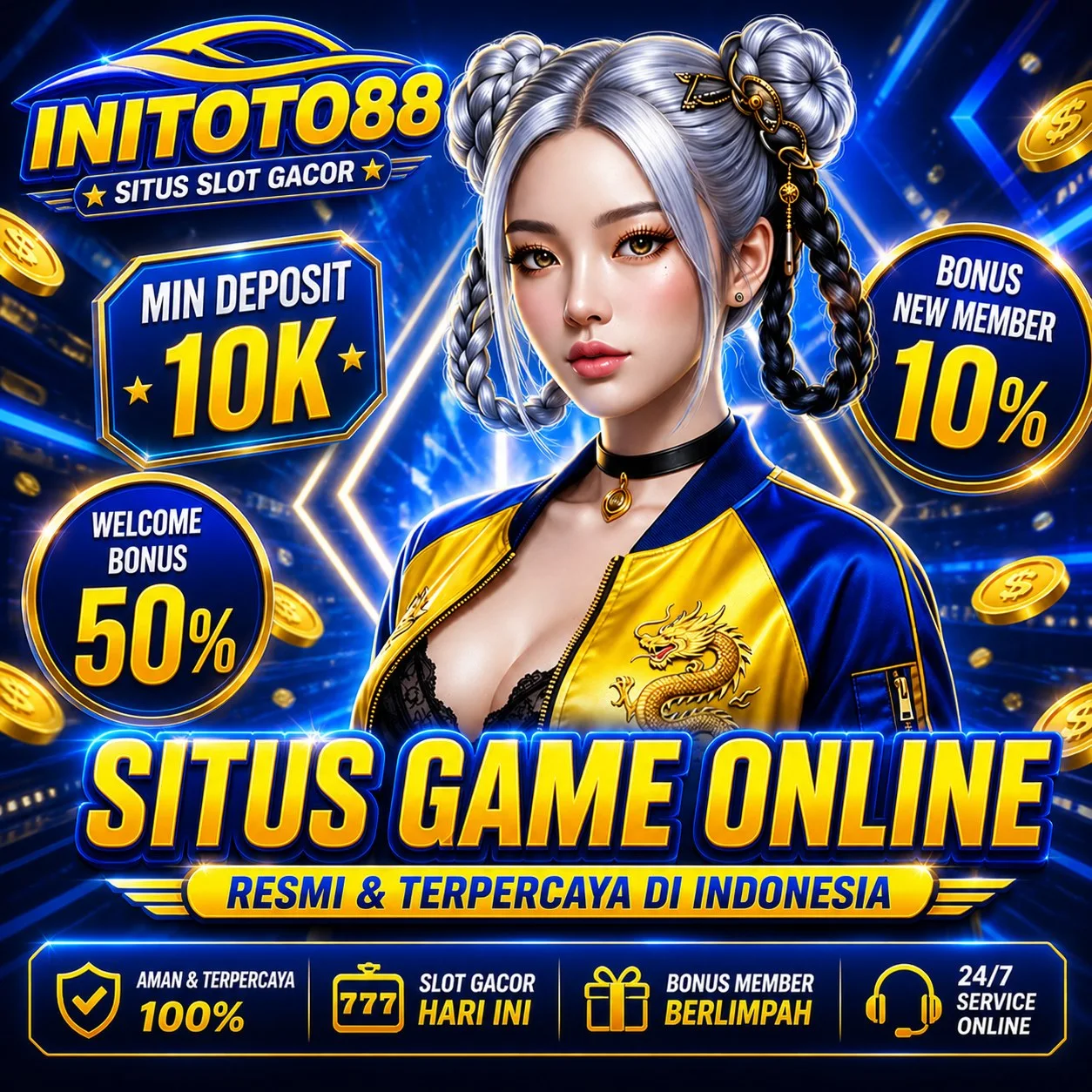 Tampilan banner INITOTO88 untuk situs Toto Macau, Slot Gacor, dan layanan login Togel 4D terpercaya